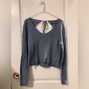 Blue Long Sleeve Open Back